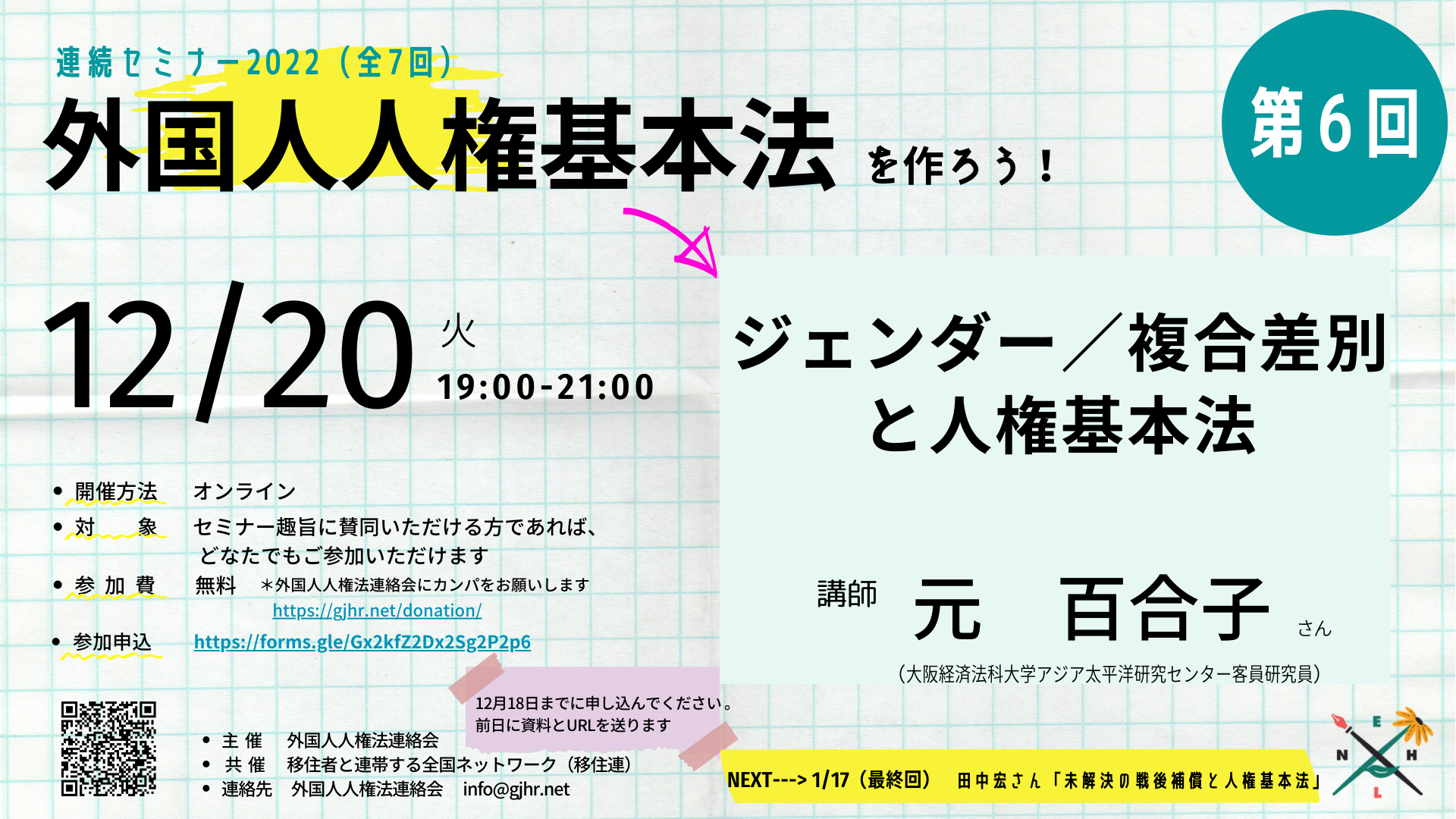 外国人人権基本法をつくろう！」連続セミナー2022ー第6回
